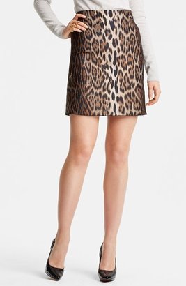 Lanvin Short Leopard Jacquard Skirt