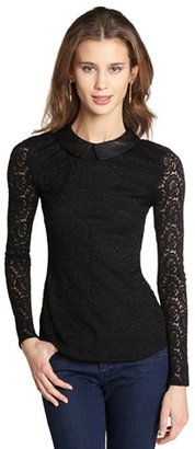 Walter black stretch 'Piper' long sleeve lace top