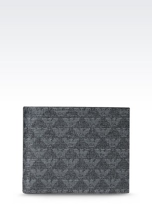 Emporio Armani Bi-Fold Wallet In Logo Patterned Pvc