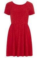Dorothy Perkins Womens Red textured dress- Red