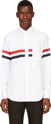 Thom Browne White Tri-Color Trim Shirt