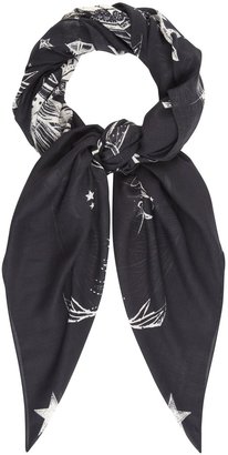 Givenchy Black tattoo print scarf