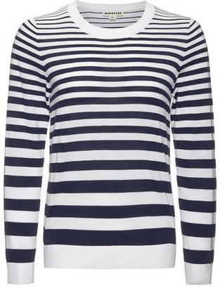 Whistles Striped Side Zip Cotton Knit