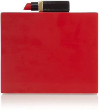Lulu Guinness Chloe red perspex lipstick clutch bag