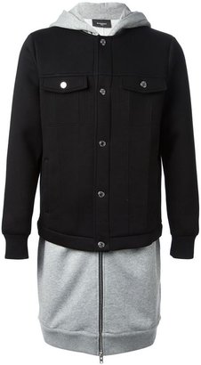 Givenchy long layered sweatshirt jacket