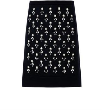 No.21 Crystal embellished wool skirt