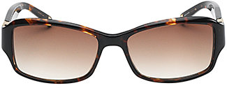 Liz Claiborne Rectangular Frame Sunglasses with Rhinestones - Chocolate