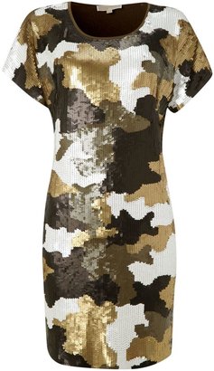 Michael Kors Sequinned jersey t-shirt dress