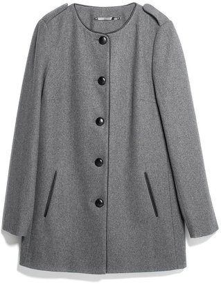 MANGO Buttoned wool-blend coat