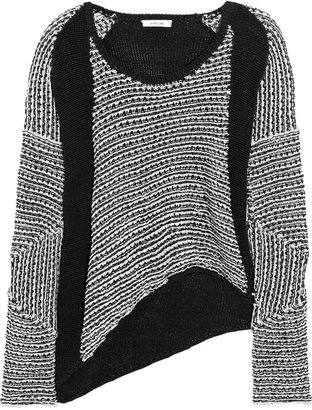 Helmut Lang Asymmetric paneled cotton-blend sweater