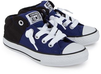 Converse Black and Blue Mid Trainers