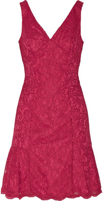 Mikael Aghal Embroidered lace mini dress