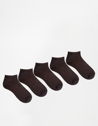 ASOS 5 Pack Trainer Socks - Black