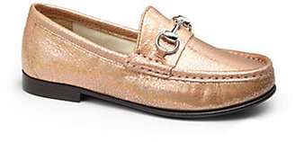 Gucci Kid's Metallic Leather Loafers