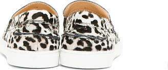 Giambattista Valli Ivory & Black Leopard Calf-Hair Loafers