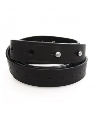 Rick Owens Long Leather Perforated Belt Black