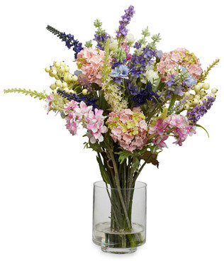 Bed Bath & Beyond Nearly Natural Lavender & Hydrangea Silk Flower Arrangement