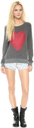 Wildfox Couture Sparkle Heart Baggy Beach Top