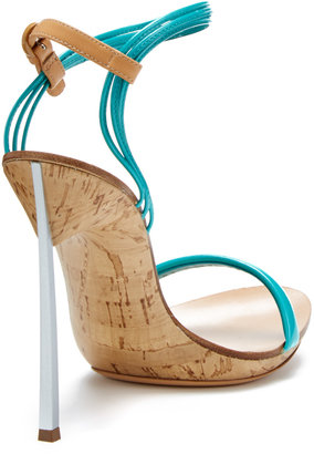 Casadei Patent Leather Wood Sole Sandal