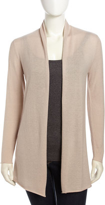 Neiman Marcus Open-Front Cashmere Duster Cardigan, Sand