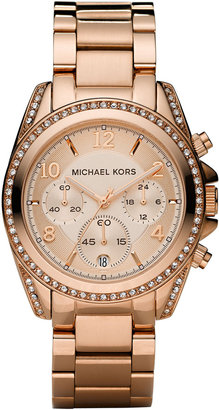 Michael Kors Rose Golden Stainless Steel Blair Glitz Watch