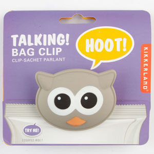 Kikkerland Talking Owl Bag Clip