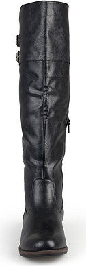 Journee Collection Womens Tori Double-Buckle Knee-High Riding Boots