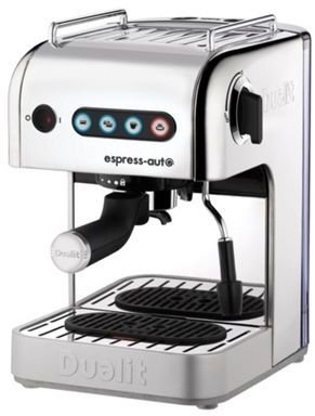 Dualit Polished silver 84510 express auto 3-in-1 coffee machine with milk frothing jug
