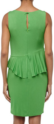 Laundry by Shelli Segal Asymmetric-Peplum Jersey Dress, Mod Green