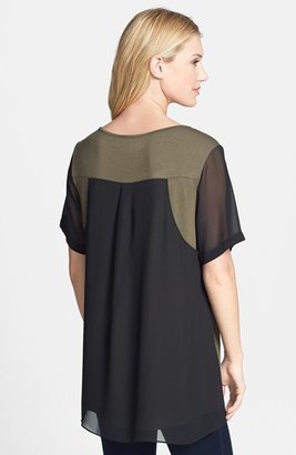 Kenneth Cole New York 'Kacey' Mixed Media Top