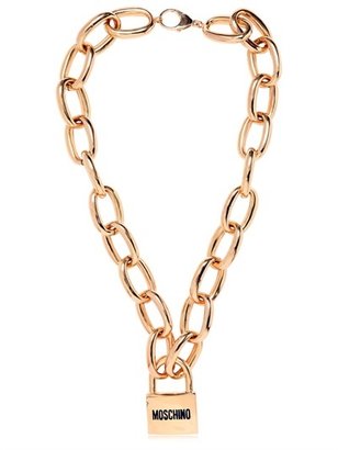 Moschino Long Necklace With Logo Padlock
