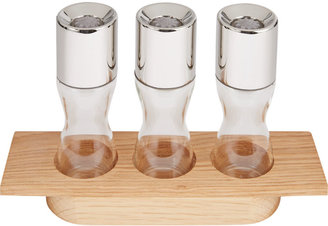 Georg Jensen Stainless Steel Herb Grinders with Oak Wood Stand