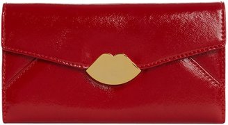 Lulu Guinness Red lips large flap over purse