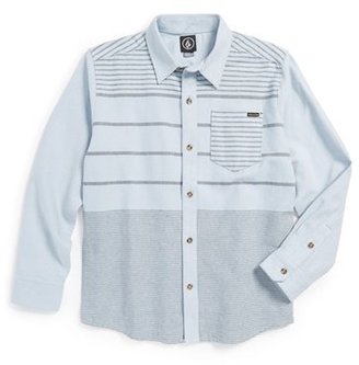 Volcom 'Strands' Stripe Flannel Shirt (Little Boys)