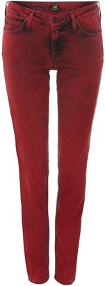 Lee Scarlett skinny jean in red marbled