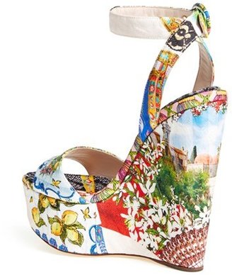 Dolce & Gabbana Printed Wedge Sandal (Women)