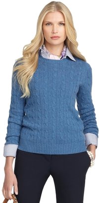 Brooks Brothers Cashmere Cable Crewneck Sweater