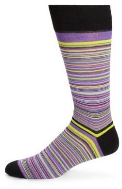 Saks Fifth Avenue Merino Wool-Blend Multistriped Socks