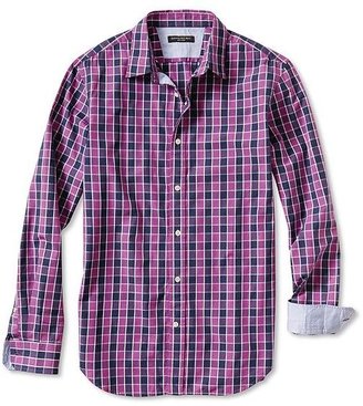 Banana Republic Slim-Fit Soft-Wash Purple Check Shirt