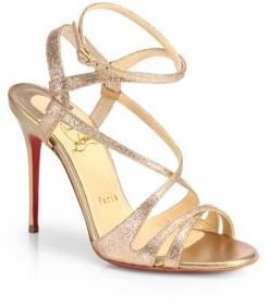 Christian Louboutin Audrey Glitter Strappy Sandals