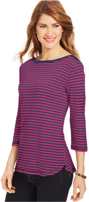 Style&Co. Striped Boat-Neck Top