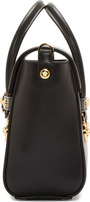 Versace Black Leather Gold Medallion Shoulder Bag