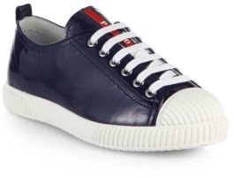 Prada Patent Leather Lace-Up Sneakers
