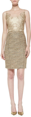 Kay Unger New York Sleeveless Tweed-Skirt Cocktail Dress