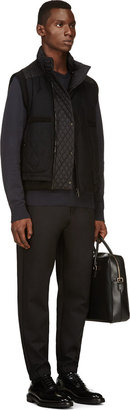 Moncler Gamme Bleu Black Wool & Quilted Down Vest