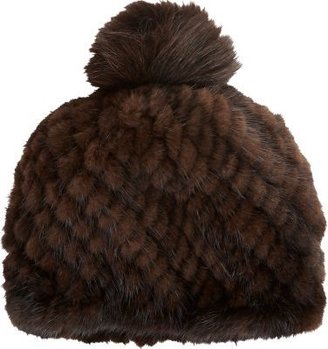 Barneys New York Pompom Fur Hat