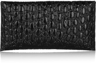Alaia Croc-effect patent-leather pouch