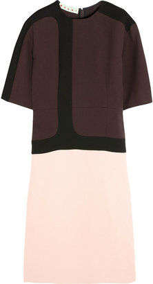 Marni Color-block silk and wool-blend dress