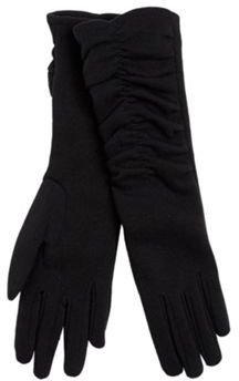 Isotoner Black longline ruched gloves