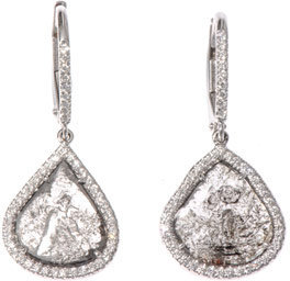 Susan Foster Diamond slice, pave and gold earrings
